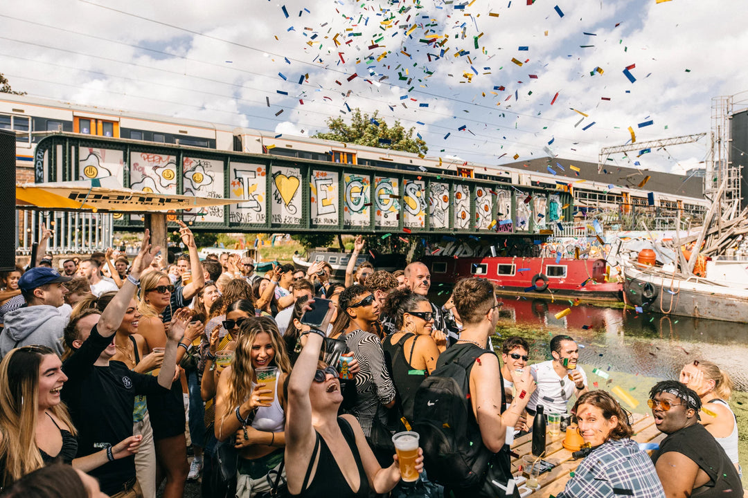 Party scene by canal